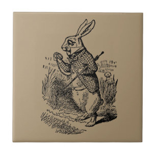  Alice in Wonderland, The White Rabbit Watch Tegeltje
