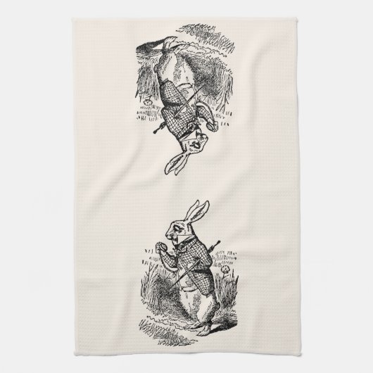  Alice in Wonderland, The White Rabbit Watch Theedoek (Verticaal)