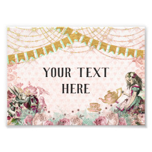 Alice in Wonderland Thee Blush & Mint Foto Afdruk