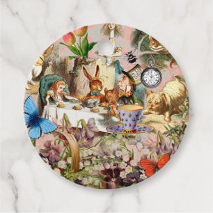 Alice in Wonderland Thee Feestje Kunst Bedankjes Labels