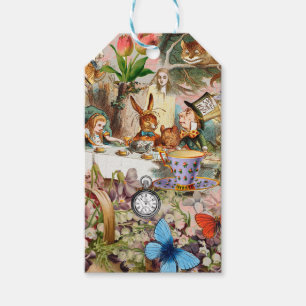 Alice in Wonderland Thee Feestje Kunst Cadeaulabel