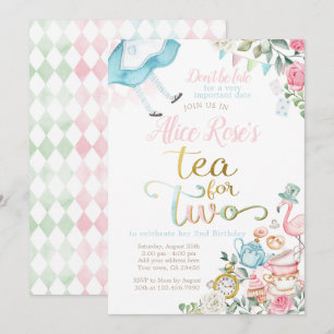 Alice in Wonderland, thee voor twee 2e verjaardag Kaart