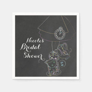 Alice in Wonderland-theepartij schoolbordfeestje Servet