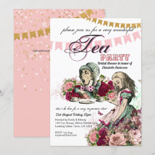 Alice In Wonderland Theepartij Uitnodiging ELKE GE