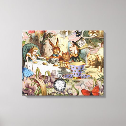 Alice in Wonderland-theepersonages Canvas Afdruk (Voorkant)