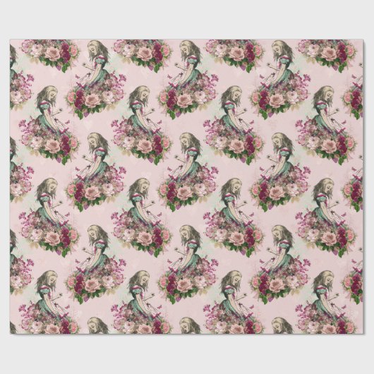 Alice In Wonderland Theetijd Inpakpapier (Vlak)