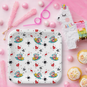 Alice in Wonderland Thema Zwart Papier Borden Papieren Bordje