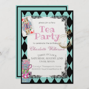 Alice in Wonderland Theme Tea Party in het Blauwgr Kaart