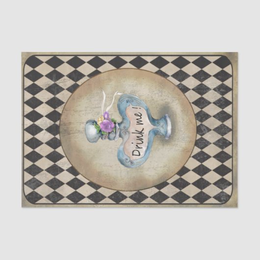 Alice in Wonderland, Tissue Paper "Drink me" Tissuepapier (Voorkant)