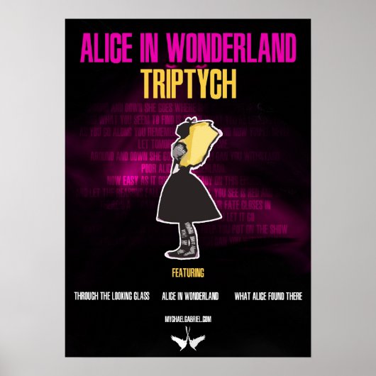 "Alice in Wonderland: Triptych"-Poster Poster (Voorkant)