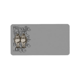 Alice in Wonderland Tweedledum & Tweedledee Grunge Etiket