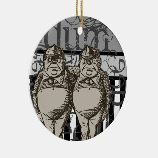 Alice in Wonderland Tweedledum & Tweedledee Grunge Keramisch Ornament (Rechts)