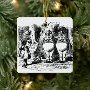  Alice in Wonderland, Tweedledum Tweedledee Keramisch Ornament