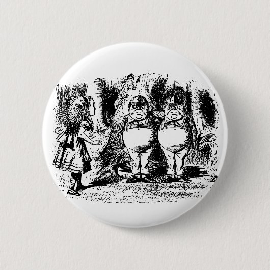 Alice in Wonderland, Tweedledum Tweedledee Ronde Button 5,7 Cm (Voorkant)