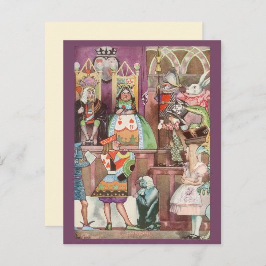 Alice in Wonderland Uitnodiging (Voorkant / Achterkant)