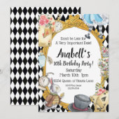 Alice in Wonderland uitnodiging (Voorkant / Achterkant)