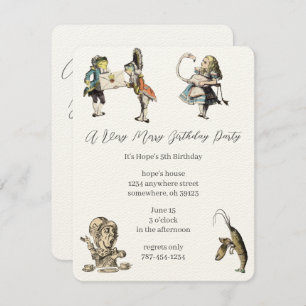 Alice in Wonderland Uitnodiging Dag Partij