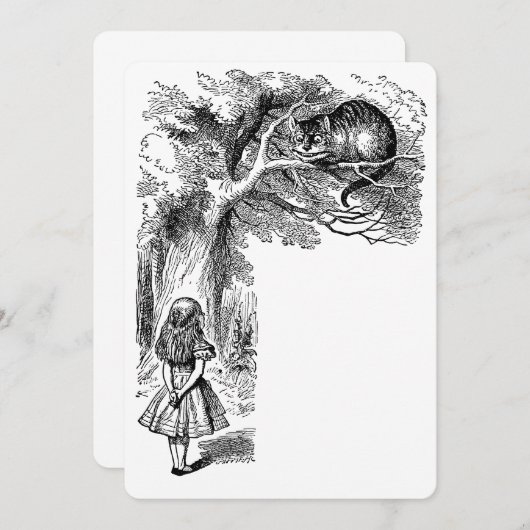 Alice in Wonderland — Uitnodiging om te kassen (Voorkant / Achterkant)