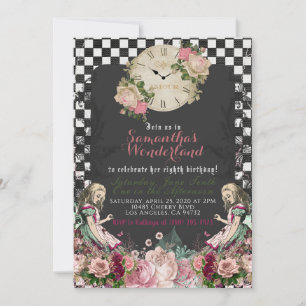 Alice in Wonderland - Uitnodiging op zaterdag
