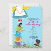 Alice in Wonderland - uitnodiging op zaterdag (Voorkant)