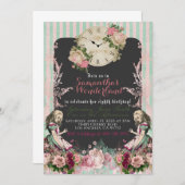 Alice in Wonderland - Uitnodiging op zaterdag (Voorkant / Achterkant)