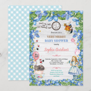 Alice in Wonderland, uitnodiging voor babymeisjes