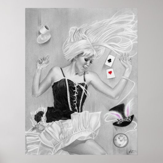 Alice in wonderland, vallend Poster (Voorkant)