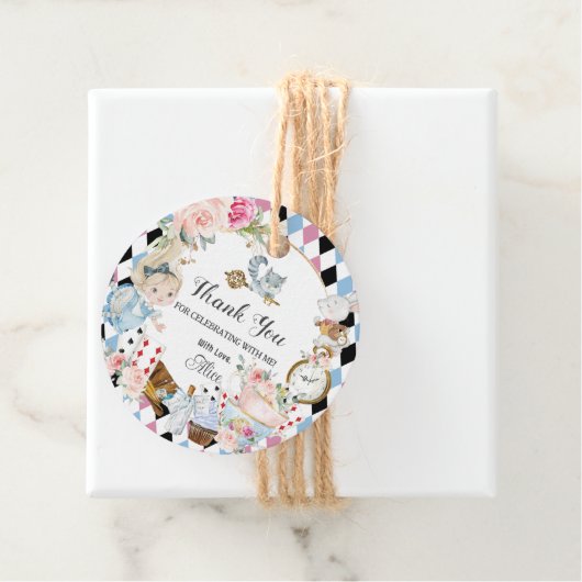 Alice in Wonderland Verjaardag High Tea Party Bedankjes Labels (In situ)