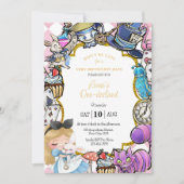 Alice in wonderland Verjaardag uitnodiging (Voorkant)