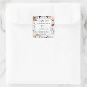Alice in Wonderland Verjaardags Thee Party Vierkante Sticker (Tas)