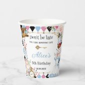 Alice in Wonderland Verjaardags-theeparty Papieren Bekers (Voorkant)