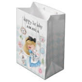 Alice in Wonderland Verjaardagscadeau Bag Medium Cadeauzakje (Voorkant Gekanteld)
