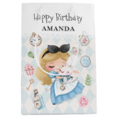 Alice in Wonderland Verjaardagscadeau Bag Medium Cadeauzakje (Voorkant)