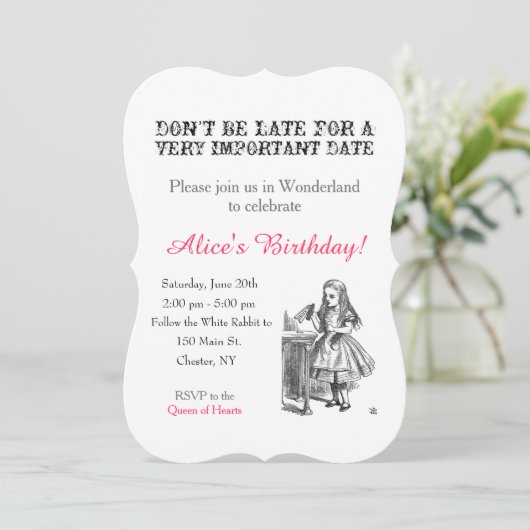 Alice in Wonderland verjaardagsfeestje aangepaste  Kaart (Staand voorkant)