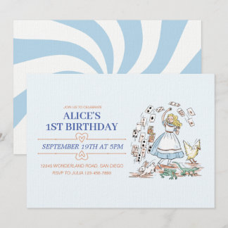 Alice in Wonderland verjaardagsfeestje Kaart