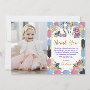 Alice in Wonderland Verjaardagsfoto Dank je kaart