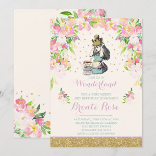  Alice in Wonderland Verjaardagsuitnodiging Kaart
