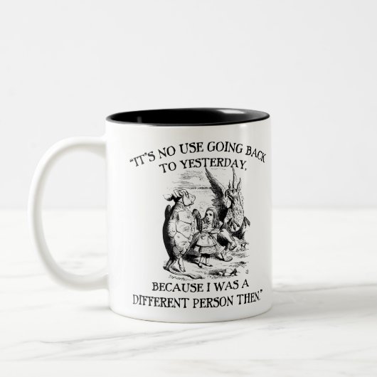 Alice in Wonderland - Verschillende persoon Tweekleurige Koffiemok (Links)
