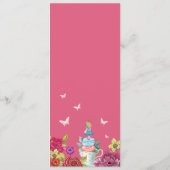 Alice In Wonderland Vibrant Floral Kids Party Menu (Dos)