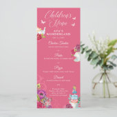 Alice In Wonderland Vibrant Floral Kids Party Menu (Debout devant)