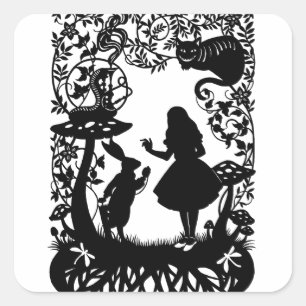 Alice in Wonderland Vierkante Sticker