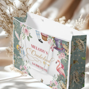 Alice in Wonderland Vintage 1e verjaardag Groot Cadeauzakje