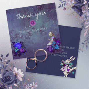 Alice in Wonderland Vintage Bruiloft Bedankkaart