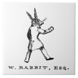 Alice in Wonderland - W. Rabbit Esq. Grote tegel Tegeltje