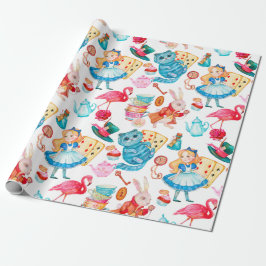 Alice in Wonderland Waterverf Cadeaupapier