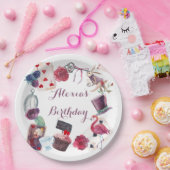 Alice in Wonderland Waterverf Hand Painted Rabbit Papieren Bordje (Feest)