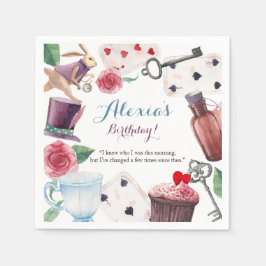 Alice in Wonderland Waterverf Hand Painted Rabbit Servetten