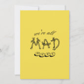 Alice in Wonderland "We are all Mad here" uitnodig Kaart (Voorkant)