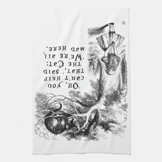 Alice in Wonderland - We zijn allemaal kwaad hier Theedoek (Verticaal)