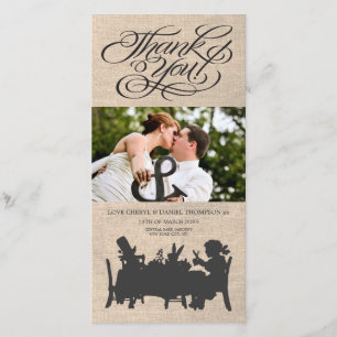 Alice in Wonderland Wedding Dank je wel Fotokaart Bedankkaart